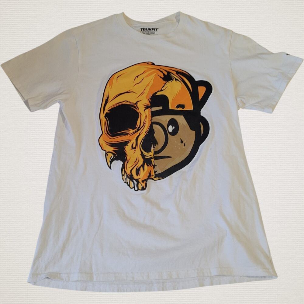 Trukfit T Shirt Men’s Large White Graphic Streetwear Rap Hip Hop Skate Tee